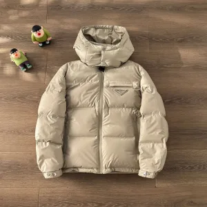 Super Clone Prada Coat Black Down Minimalist Style