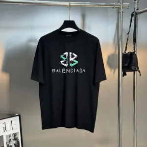 Reps AAA Balenciaga Short-Sleeved Shirts Red Cotton Long-Staple Spring Early