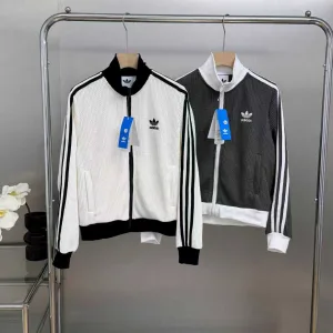 Reps Luxury Adidas Long-Sleeved Shirt Red Cotton Polyester Fiber Jacquard Autumn Winter Early Patch