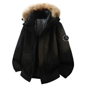 AAA Archaeopteryx Down Jacket Red Cotton Gabardine Streamlined Cut