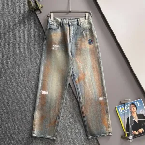Designer Monk Pants Red Cotton Plain Weave Denim A Touch Of Understated Luxury Winter