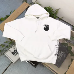 Reps High Quality Stussy Hoodie White Cotton Pure Fleece Fabric