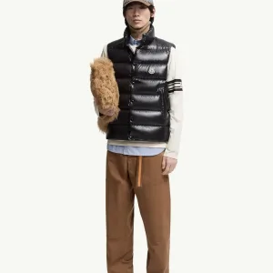Luxury Designer Monk Vest Black Down