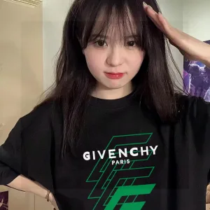 Luxury Super Clone Givenchy Short Sleeves Black Cotton Pure Embroidery
