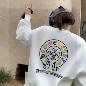 Luxury Designer Chrome Hearts Sweatshirt Black Cotton Fleece Autumn