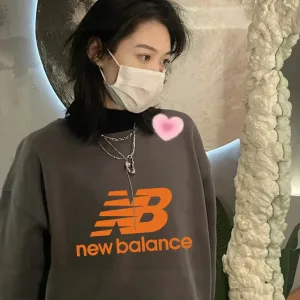 Reps AAA New Balance Hoodie Orange Fleece Suede Autumn