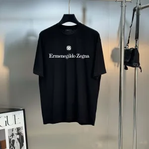 Luxury Designer Zegna Short-Sleeved Shirt Cotton Pure Autumn Winter