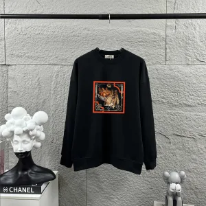 High Quality Hermes Long-Sleeved Black Autumn Winter Early
