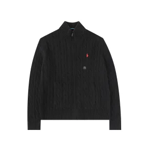 Designer Luxury Ralph Lauren Long-Sleeved Shirts Red Down Cable Knit Exquisite Workmanship Understated Luxury Sophistication Autumn Winter And Embroidery