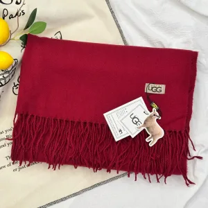 Designer AAA Ugg Shawl Red Eva Cashmere Fleece