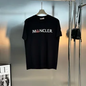 High Quality Moncler T-Shirts Black Modal