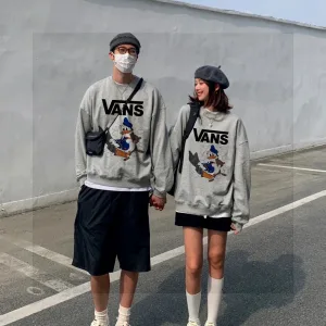Designer Vans Hoodie White Fleece Suede Autumn