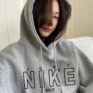 Luxury AAA Nike Hoodies Black Cotton Fleece Fabric Embroidery