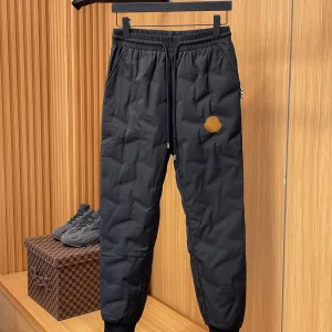 Luxury Monk Fleece Pants Red Duck Down Simple And Versatile Outdoor Windproof Autumn Winter Down-Proof Fabric