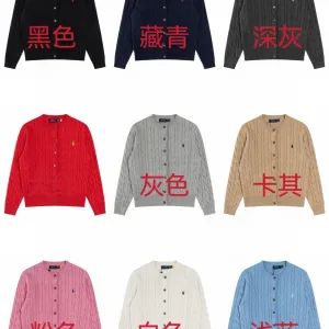 Reps Ralph Lauren Outerwear Red Cotton Pure Cable Knit Easy To Match