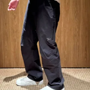Super Clone Archaeopteryx Trousers Red Nylon Fleece Slim Fit Side Pockets
