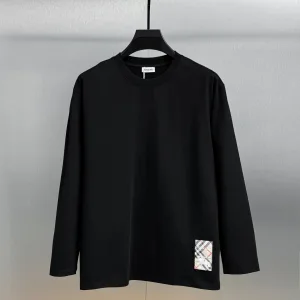Reps Burberry Long Sleeves Red Cotton Pure Ribbed Fabric