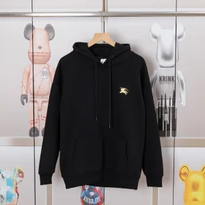 Luxury Super Clone Burberry Hoodie Red Fleece Fabric