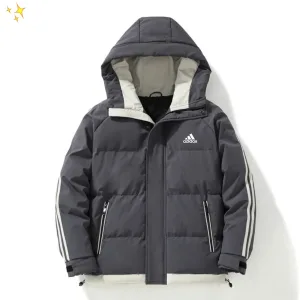 Luxury Adidas Cotton-Padded Coat Green Down Simple And Versatile Exquisite Workmanship Street Style Winter
