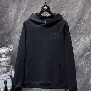 Super Clone Chrome Hearts Hoodie Black Embroidery