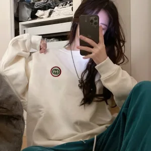 Luxury High Quality Gucci Hoodie Red Cotton Fleece Autumn