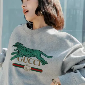 High Quality Gucci Hoodie Black Fleece Suede Autumn