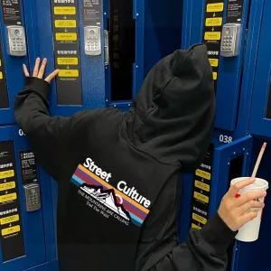 Reps Luxury North Hoodies Black Cotton Fleece Embroidery