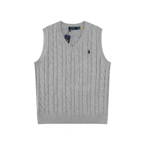 Designer Ralph Lauren Shirts Red Cotton Pure Xinjiang Cable Knit Easy To Match Embroidery