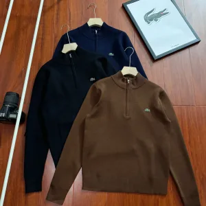 High Quality AAA Lacoste Jeans Red Cotton Suitable For Casual Outings Autumn Winter