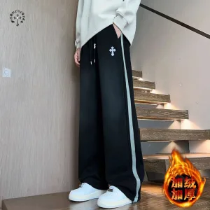 High Quality AAA Chrome Hearts Sweatpants Red Cotton Fleece Patch