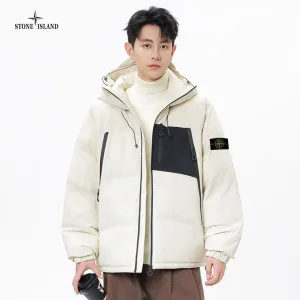 Super Clone Stone Island Outerwear Red Cotton Down Woven Fabric Jacquard
