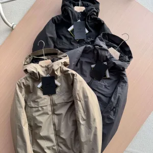 Luxury Designer Archaeopteryx Jackets Red Gore-Tex Goose Down Mesh Zippered Pocket