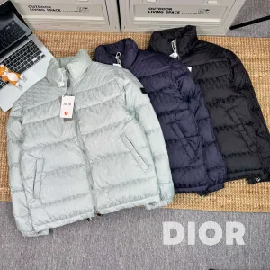 High Quality Luxury Dior Down Jacket Ash Duck Jacquard High-End Quality