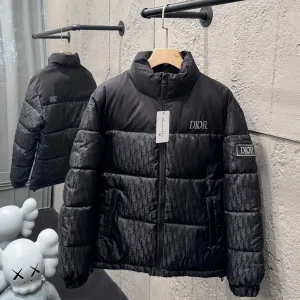 Reps Dior Cotton-Padded Coat Red Cotton Down Jacquard Winter