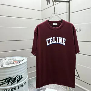AAA Celine Short-Sleeved T-Shirt Red Cotton Spring Summer