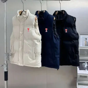 High Quality Luxury Ami Outerwear Red Cotton Down Microfiber Exquisite Workmanship Simple And Elegant Autumn Winter