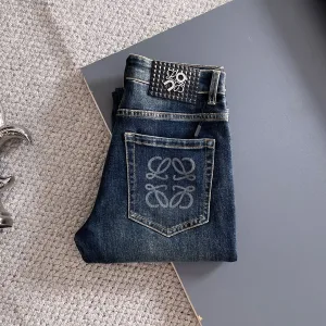 High Quality Super Clone Loewe Jeans Ash Denim Winter