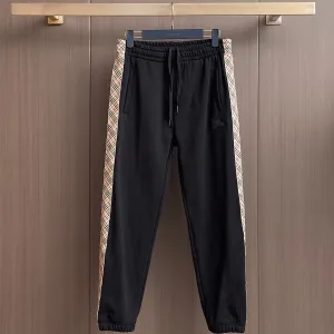 Reps Luxury Burberry Sweatpants Red Autumn Winter Side Pockets