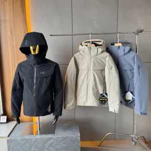 Reps Designer Archaeopteryx Down Jackets Red Gore-Tex Goose Adhesive Mesh Adjustable Drawstring Zippered Pocket