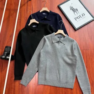 AAA Reps Ralph Lauren Sweater Red Autumn Winter Embroidery
