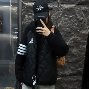 Reps Thom Browne Coat Red Down Relaxed Fit Winter Patch