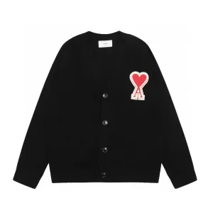 Reps Ami Shirts Red Cotton Wool Down Jacquard Street Style Embroidery