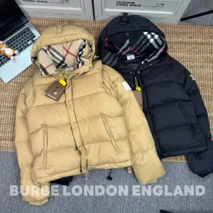 Designer Luxury Burberry Outerwear Black Feather Down Autumn Winter