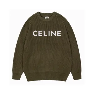 Designer Super Clone Celine Sweater Red Embroidery