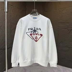 High Quality Prada Hoodies Blue Cotton Pure Autumn Winter