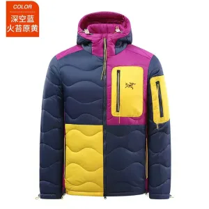 Reps Designer Hermes Jacket Red Cotton Cashmere Feather Down Nylon Winter