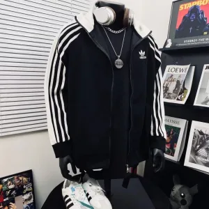 Super Clone Adidas Jacket Red Exquisite Workmanship Street Style High-End Embroidery