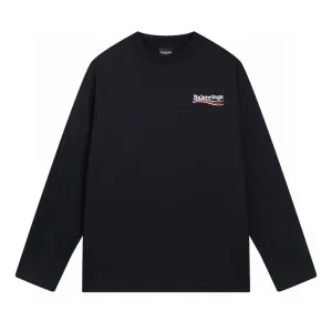 AAA Balenciaga Long-Sleeved Red Cotton Ribbed Fabric Embroidery