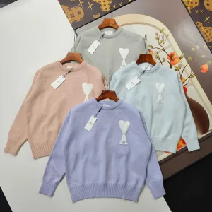 Designer High Quality Ami Shirts Red Cotton Wool Down Polyester Jacquard Street Style