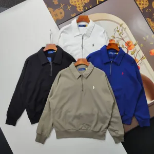 Luxury Ralph Lauren Shirts Red Eva Cotton Pure Simple And Versatile Exquisite Workmanship Easy To Match Minimalist Style Autumn Winter Embroidery Visually Elongates